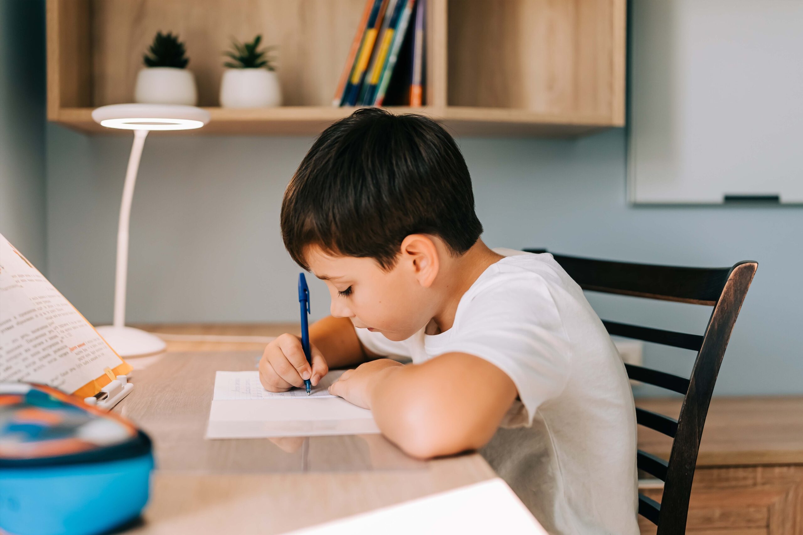 niño estudiando