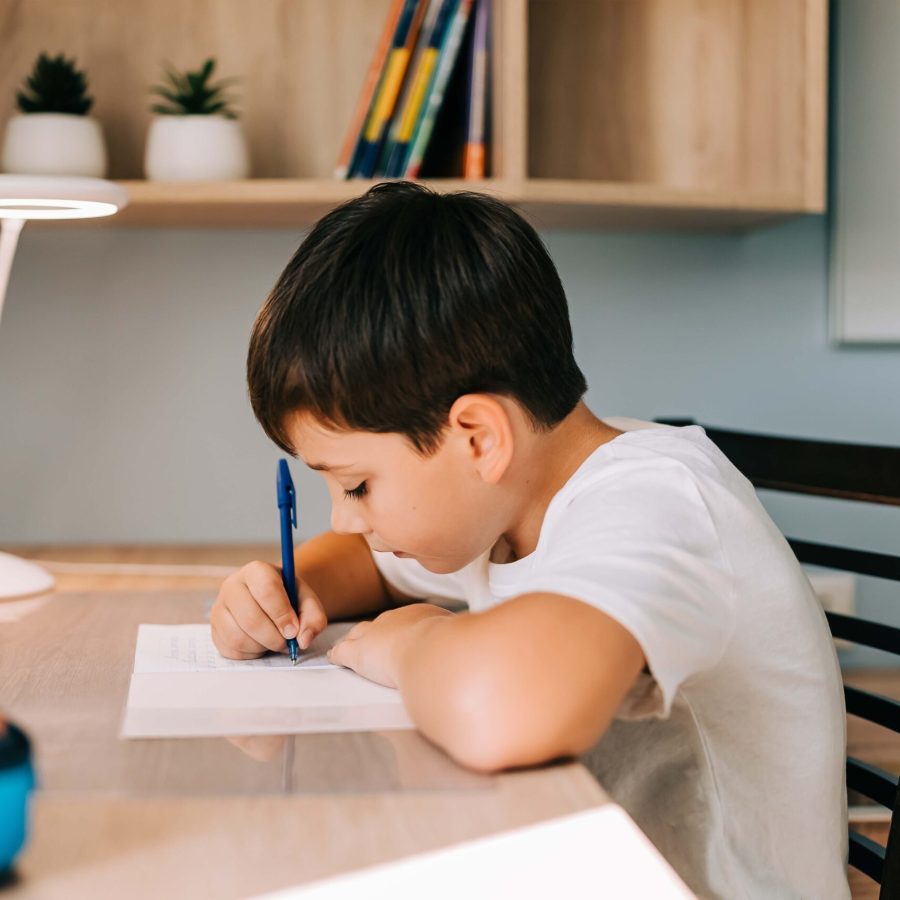 niño estudiando